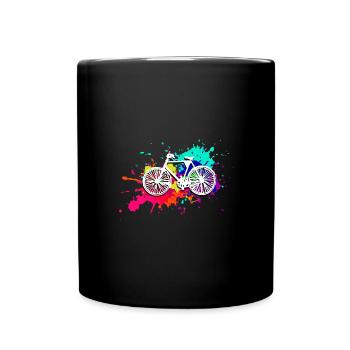 Bicycle,painting, illustration, watercolor,colorful - Full Colour Mug - black - Front
