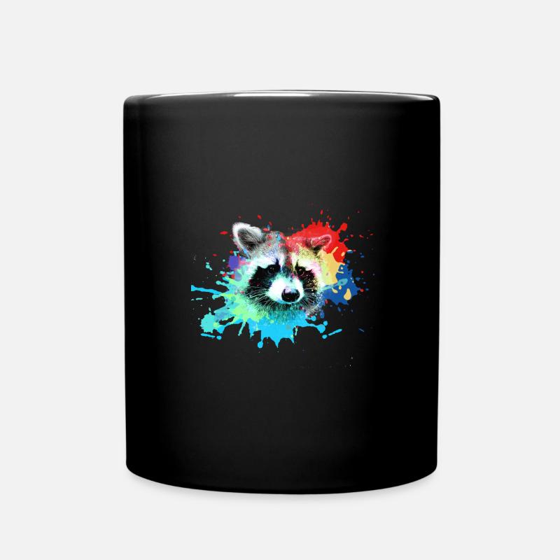 waschbär,bär,graffiti,malerei,bunt - Tasse einfarbig - Schwarz