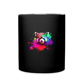 Roter panda ,Graffiti, Malerei,pandabär, bär, bunt - Tasse einfarbig - Schwarz - Vorne