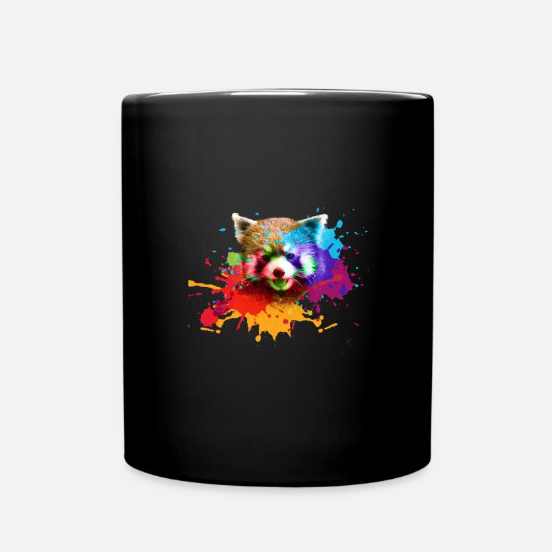 Roter panda ,Graffiti, Malerei,pandabär, bär, bunt - Tasse einfarbig - Schwarz