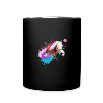 Cheval,Haflinger, Graffiti, Peinture, Coloré, Chevaux, - Mug uni - noir - Devant