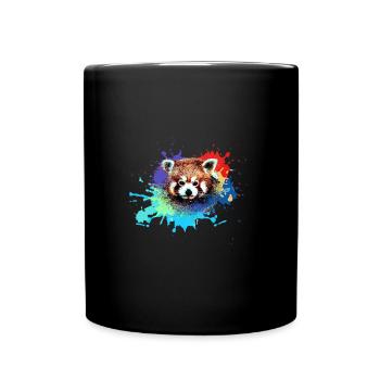 Roter panda ,Graffiti, Malerei,pandabär, bär, bunt - Tasse einfarbig - Schwarz - Vorne