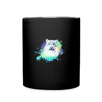 snow leopard,cat,leopard, jaguar,colorful - Full Colour Mug - black - Front