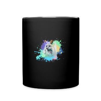 fuchs ,Graffiti, Malerei,fuchs ,aquarell - Tasse einfarbig - Schwarz - Vorne