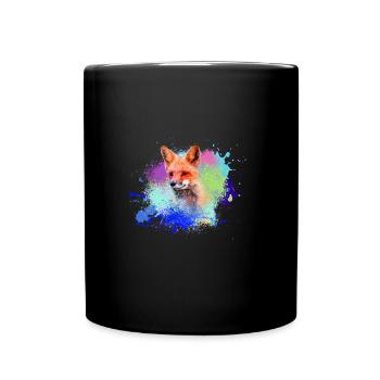fufuchs ,Graffiti, Malerei,fuchs ,aquarell - Tasse einfarbig - Schwarz - Vorne