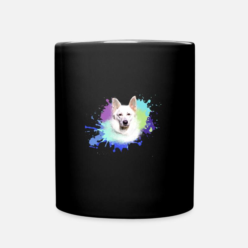 weisser schäferhund ,hund ,weiß,hund ,husky,wolf - Tasse einfarbig - Schwarz