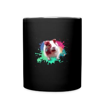 Cochons d’Inde, graffiti, peinture, coloré - Mug uni - noir - Devant