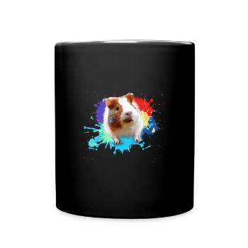 Cochons d’Inde, graffiti, peinture, coloré - Mug uni - noir - Devant
