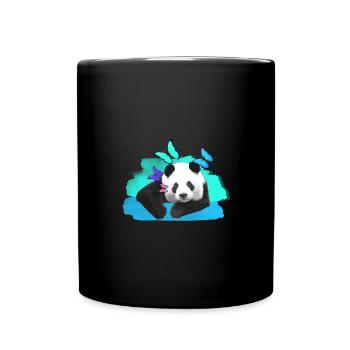 Panda,Panda Bear,Colorful,Graffiti,Painting,Blue - Full Colour Mug - black - Front