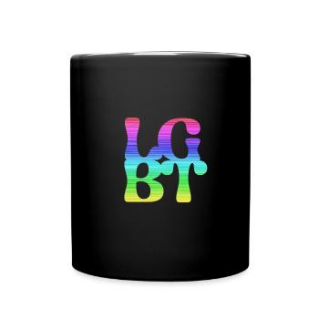 lgbt,typo,pride,regenbogen - Tasse einfarbig - Schwarz - Vorne
