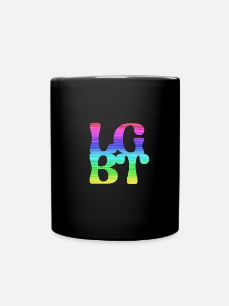lgbt,typo,pride,regenbogen - Tasse einfarbig - Schwarz