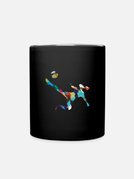 Fußball ,Fußballerin , Frauenfußball,graffiti - Tasse einfarbig - Schwarz