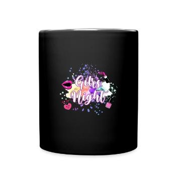 girls night,sterne,rosa,pink,girly,bunt,aquarell - Tasse einfarbig - Schwarz - Vorne