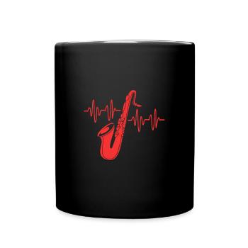 Saxophon Saxophonist - Tasse einfarbig - Schwarz - Vorne