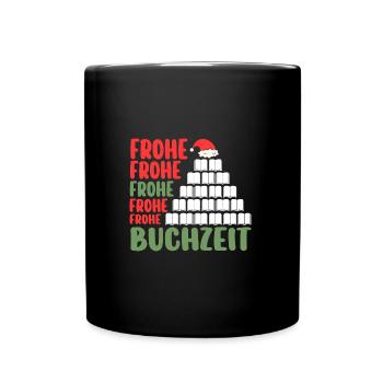 Père Noël Noël Livres de lecture - Mug uni - noir - Devant
