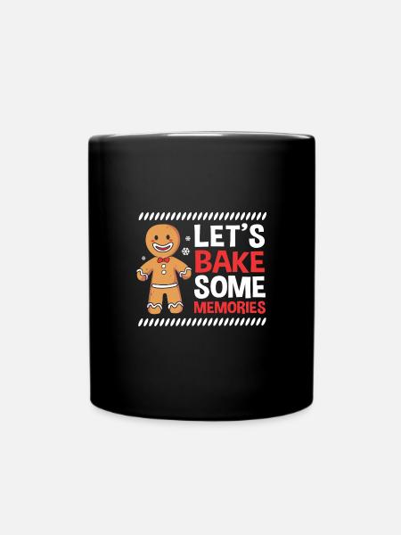 Gingerbread Man Gingerbread Heart Gingerbread Snacking - Full Colour Mug - black