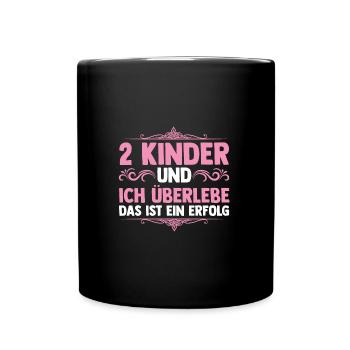 Mama Von 2 Kindern - Tasse einfarbig - Schwarz - Vorne