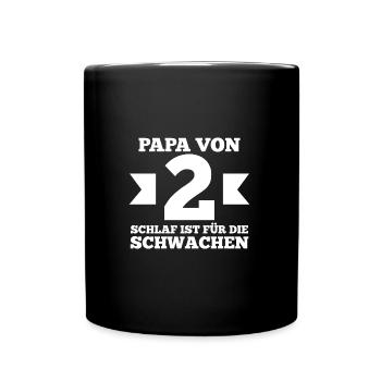 Papa Von 2 Kindern - Tasse einfarbig - Schwarz - Vorne