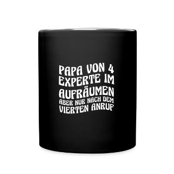 Père de 4 enfants - Mug uni - noir - Devant
