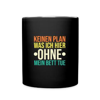 Late riser Shlafen lazy - Full Colour Mug - black - Front