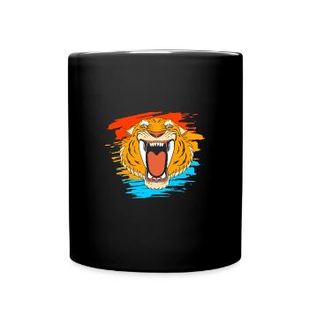 Säbelzahntiger - Tasse einfarbig - Schwarz - Vorne