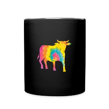Büffel Rind Ochsen - Tasse einfarbig - Schwarz - Vorne