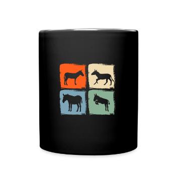 Esel - Tasse einfarbig - Schwarz - Vorne