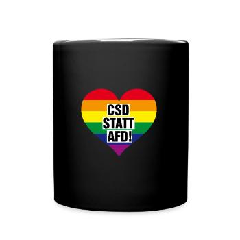 CSD statt AFD - Tasse einfarbig - Schwarz - Vorne