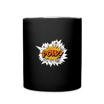POW COMIC COMICSTYLE CARTOON POOW COMICS MOTIV - Tasse einfarbig - Schwarz - Vorne