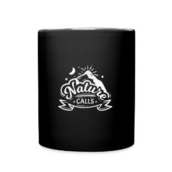 NATURE CALLS FOREST MOUNTAINS COUNTRIES SHIRT MOTIF GIFT - Full Colour Mug - black - Front