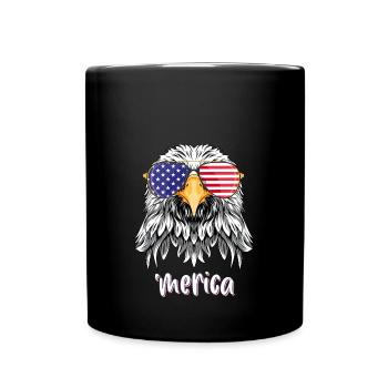 Merica 4. Juli USA - Tasse einfarbig - Schwarz - Vorne