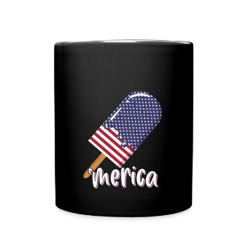 Merica July 4 USA - Full Colour Mug - black - Front