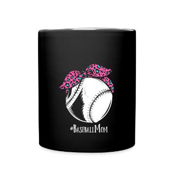 Baseball Mom - Tasse einfarbig - Schwarz - Vorne