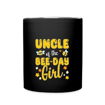 Onkel des Bee Day Mädchens Geburtstag - Tasse einfarbig - Schwarz - Vorne