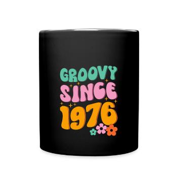 Groovy Seit 1976 Hippie - Tasse einfarbig - Schwarz - Vorne