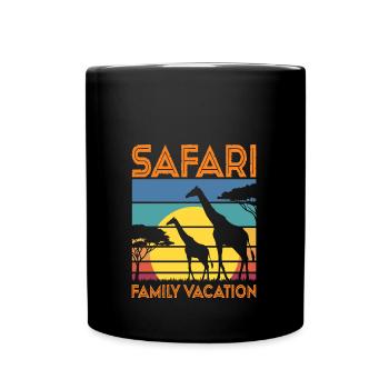 Safari Vacances en famille - Mug uni - noir - Devant