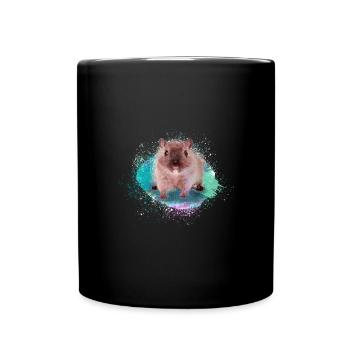 hamster, graffiti,malerei, bunt,zwerghamster - Tasse einfarbig - Schwarz - Vorne