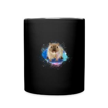 hamster, graffiti,malerei, bunt,zwerghamster - Tasse einfarbig - Schwarz - Vorne
