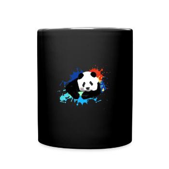 Panda,Panda Bear,Colorful,Graffiti,Painting,Blots - Full Colour Mug - black - Front