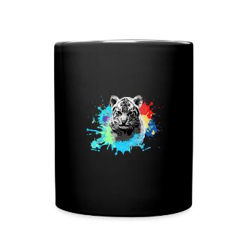 Tiger Baby,Tigre,Bleu,Graffiti,Peinture,Tache - Mug uni - noir - Devant