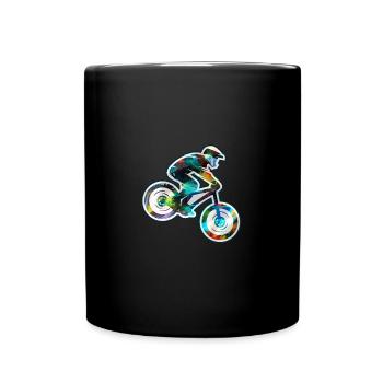 Descente,Hill,VTT,Cyclisme,Cycliste,Graffiti - Mug uni - noir - Devant