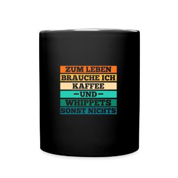 Hund Kaffee Whippet - Tasse einfarbig - Schwarz - Vorne