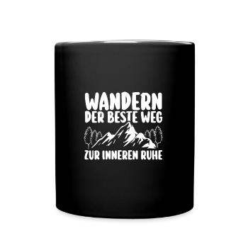 Wanderer Bergwandern Bergklettern Wandern - Tasse einfarbig - Schwarz - Vorne