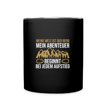 Bergsteiger Wandern Wanderer Klettern Bergsteigen - Tasse einfarbig - Schwarz - Vorne