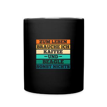 Dog Coffee Beagle - Full Colour Mug - black - Front