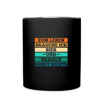 Chien Bière Beagle - Mug uni - noir - Devant