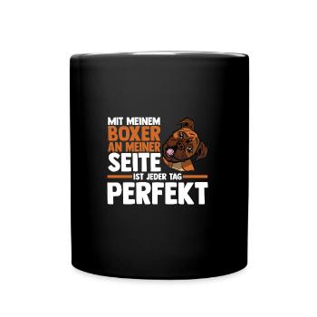 Hund Deutscher Boxer - Tasse einfarbig - Schwarz - Vorne