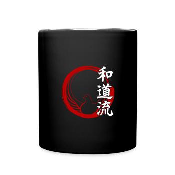Wado Ryu Karate Kampfkünste Dojo Kimono Gym - Tasse einfarbig - Schwarz - Vorne