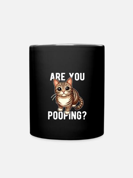 Sie? Lustige Katze - Tasse einfarbig - Schwarz