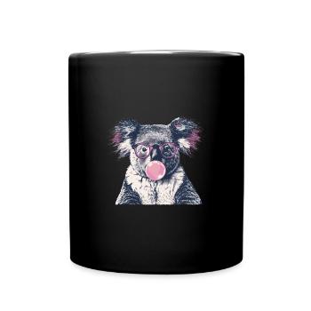 Koala mit Sonnenbrille Bubblegum für einen - Tasse einfarbig - Schwarz - Vorne